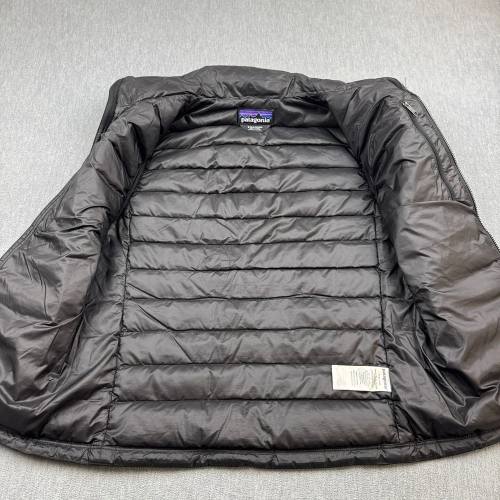 Patagonia Down Sweater Vest Men Small Black Puffer Insulated Full Zip Coat 84622